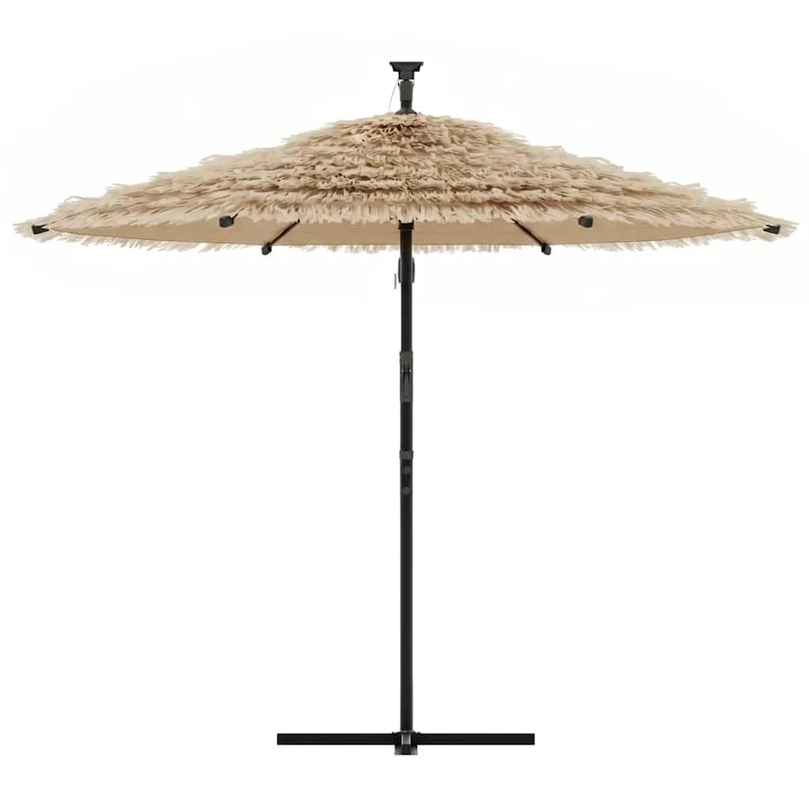 Parasol de jardin avec LED et mât en acier marron 246x246x230cm - 4