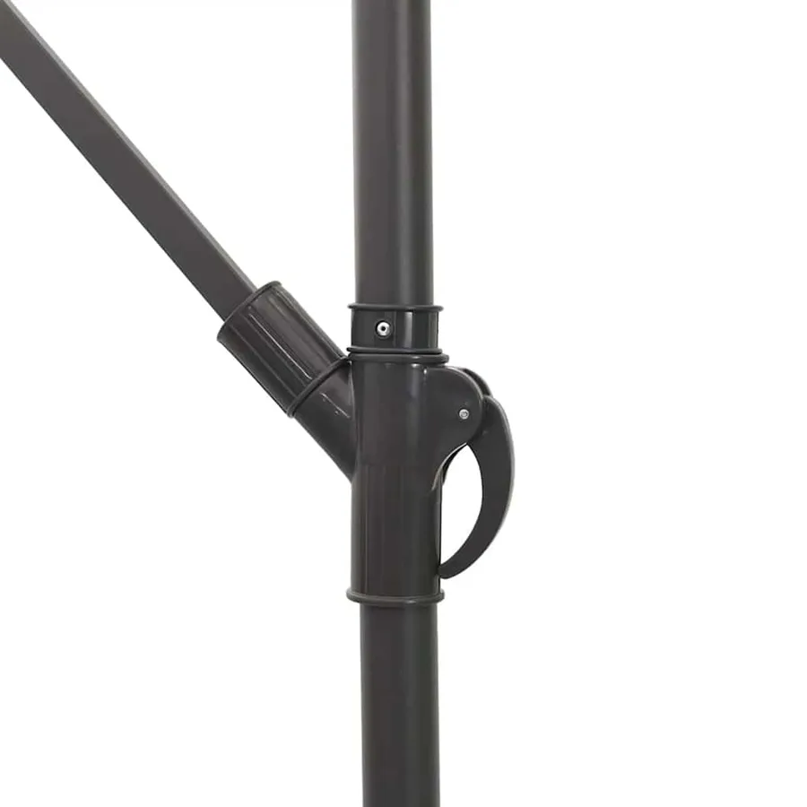 Parasol de jardin avec LED et mât en acier marron 246x246x230cm - 9