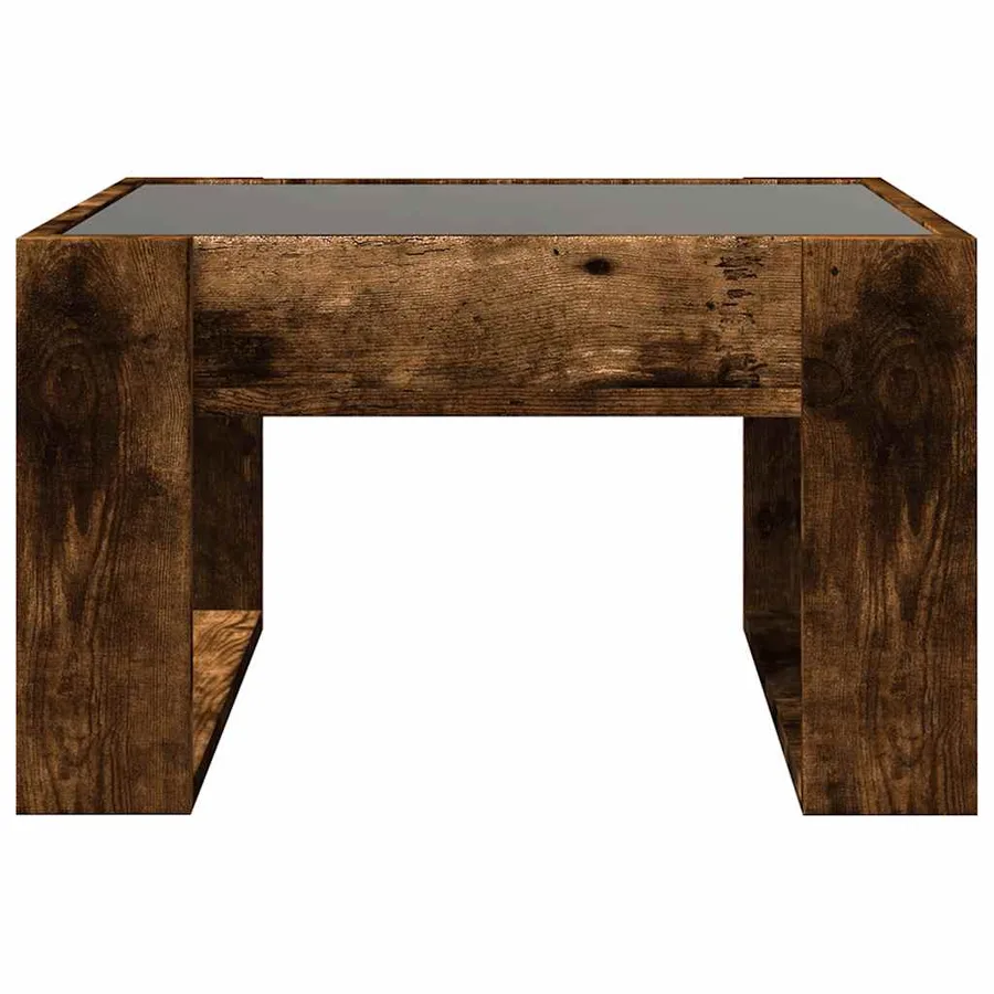 Table basse avec LED infini chêne fumé 50x53x30 cm - 7