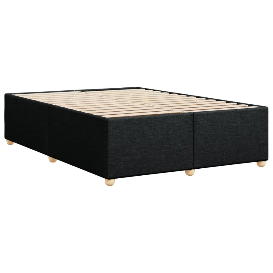 Cadre de lit sans matelas noir 140x200 cm tissu - 6