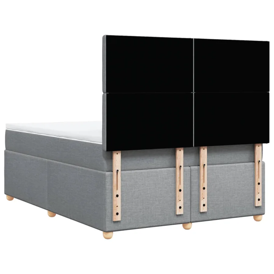 Sommier à lattes de lit avec matelas Gris clair 160x200cm Tissu - 6