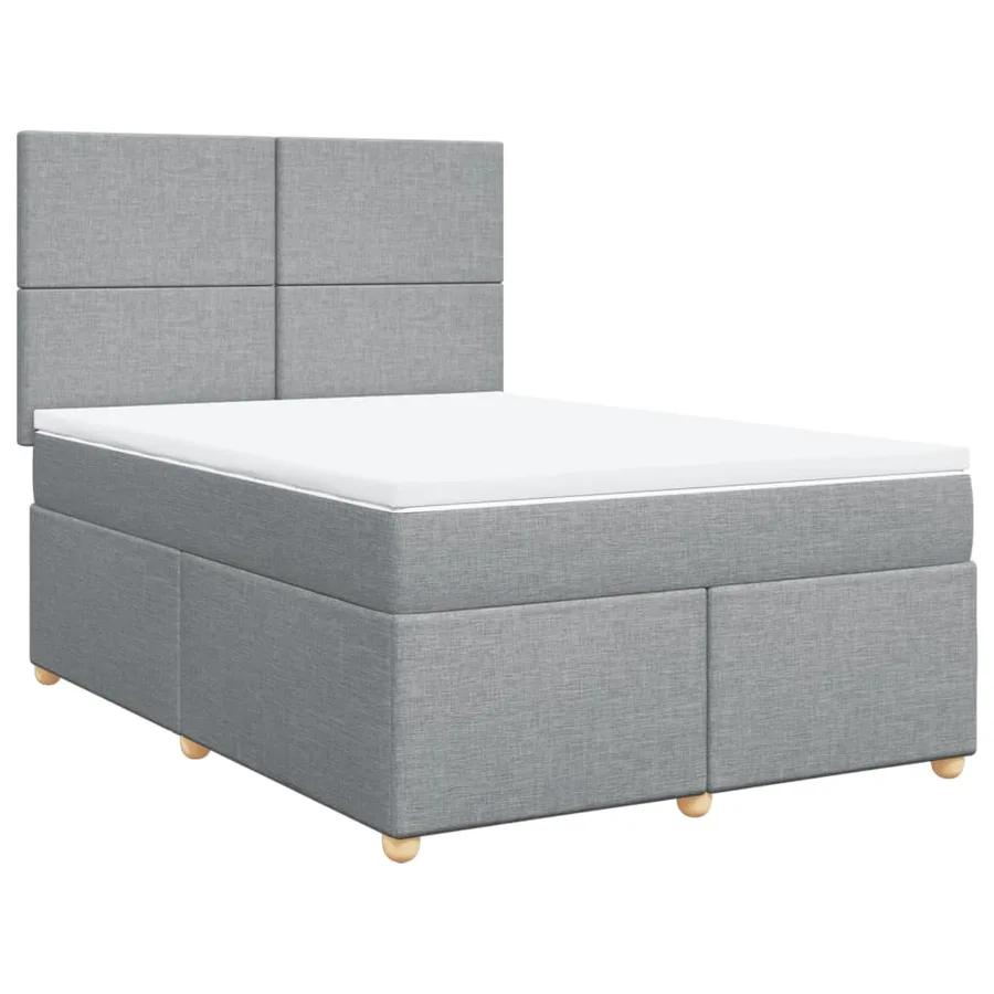 Sommier à lattes de lit avec matelas Gris clair 160x200cm Tissu - 2