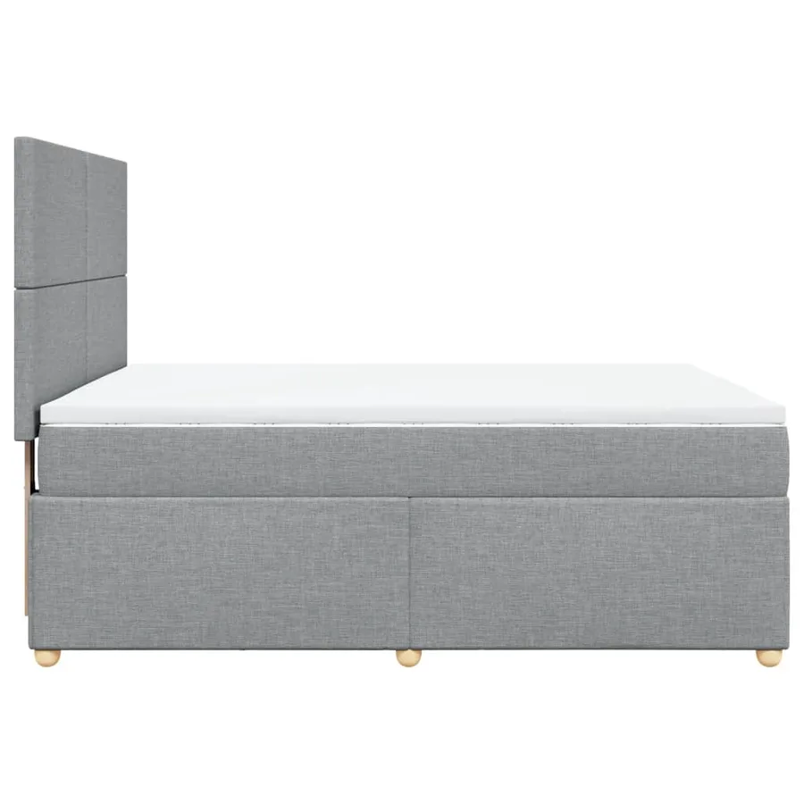 Sommier à lattes de lit avec matelas Gris clair 160x200cm Tissu - 5
