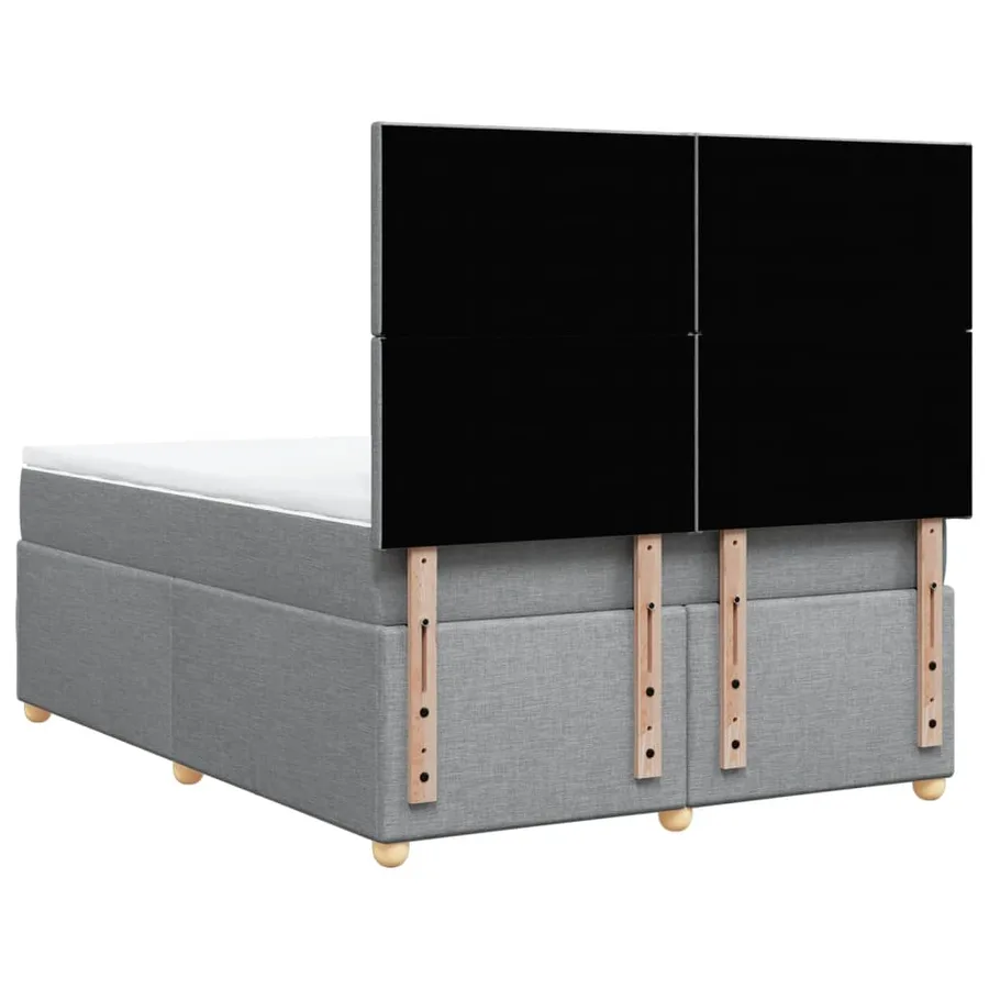 Sommier à lattes de lit avec matelas Gris clair 160x200cm Tissu - 6