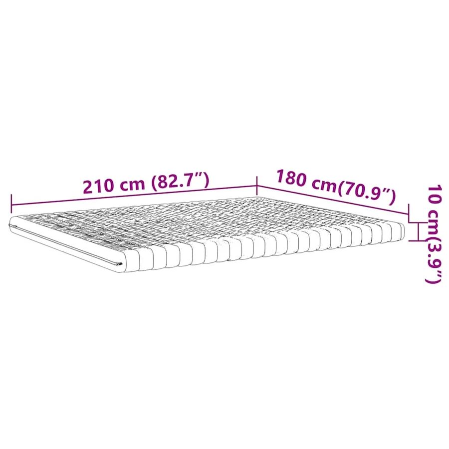 Matelas en mousse blanc 180x210 cm 7 zones dureté 20 ILD - 9