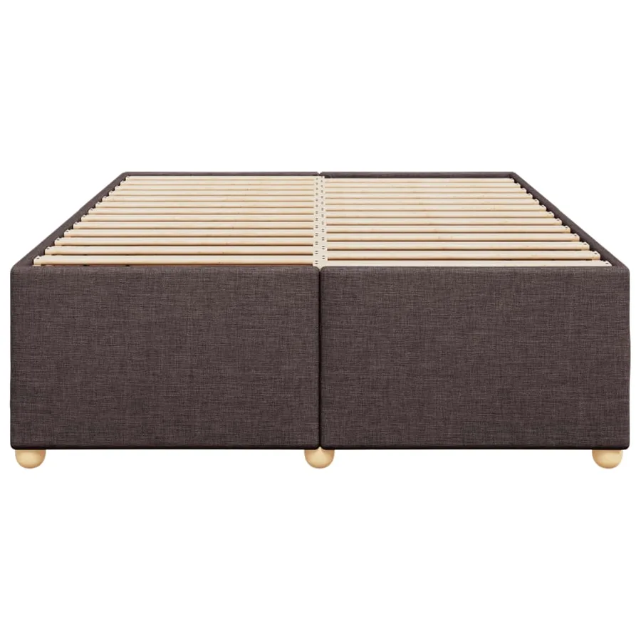Cadre de lit sans matelas marron foncé 160x200 cm tissu - 4
