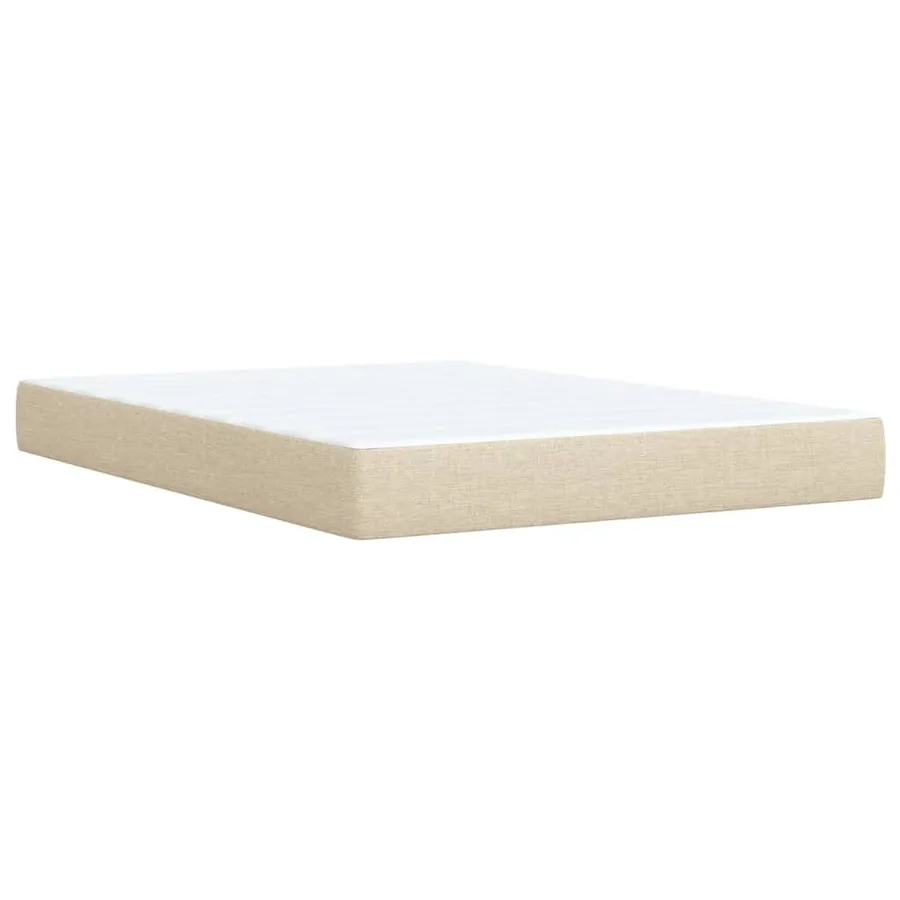 Sommier à lattes de lit avec matelas Crème 160x200 cm Tissu - 8