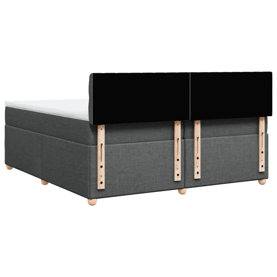 Sommier à lattes de lit avec matelas Gris foncé 200x200cm Tissu - 6