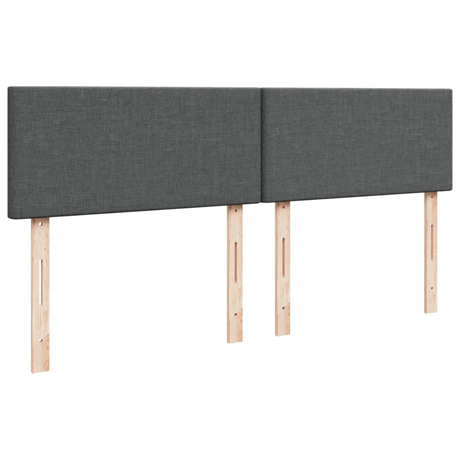 Sommier à lattes de lit avec matelas Gris foncé 200x200cm Tissu - 10