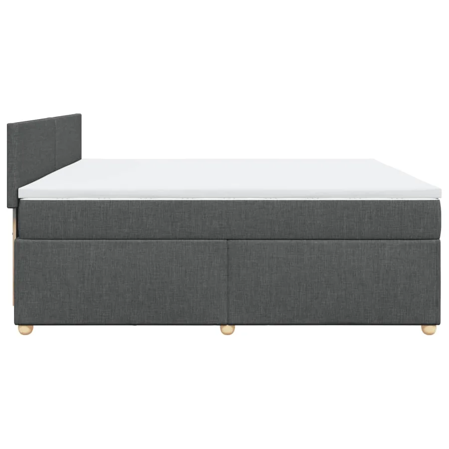 Sommier à lattes de lit avec matelas Gris foncé 200x200cm Tissu - 5