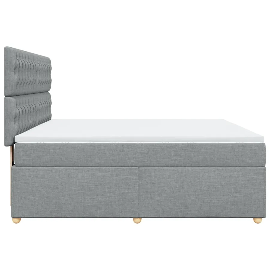 Sommier à lattes de lit avec matelas Gris clair 180x200cm Tissu - 5