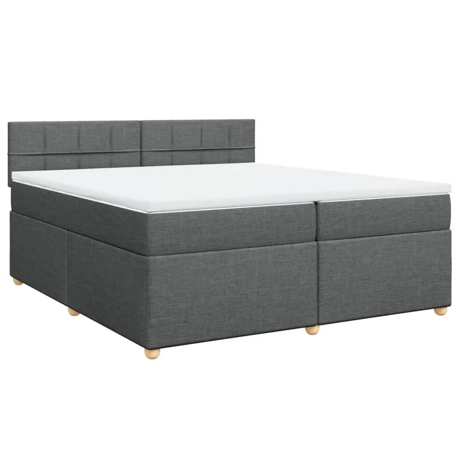 Sommier à lattes de lit avec matelas Gris foncé 200x200cm Tissu - 2
