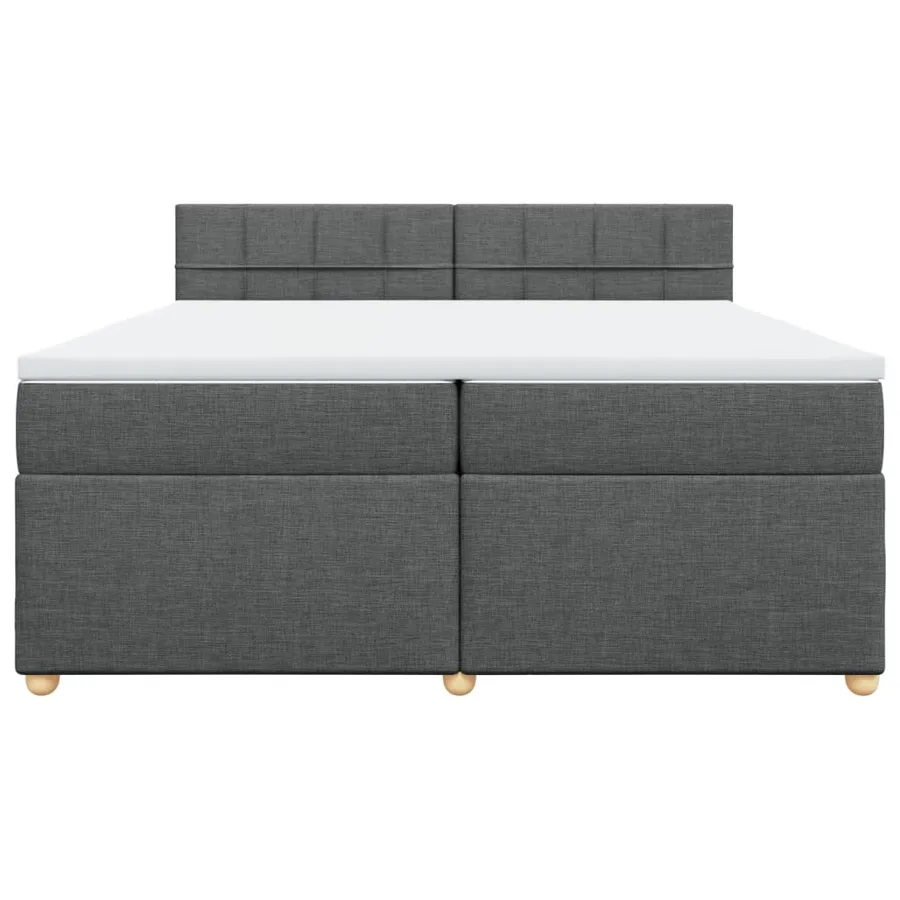 Sommier à lattes de lit avec matelas Gris foncé 200x200cm Tissu - 4