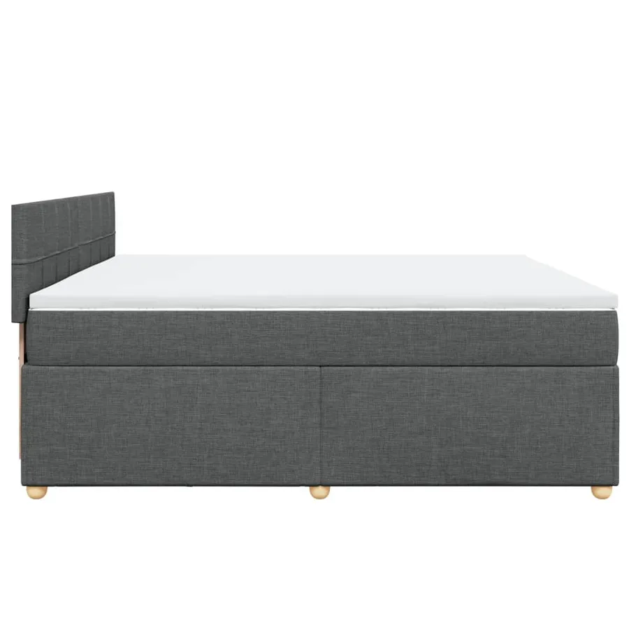 Sommier à lattes de lit avec matelas Gris foncé 200x200cm Tissu - 5