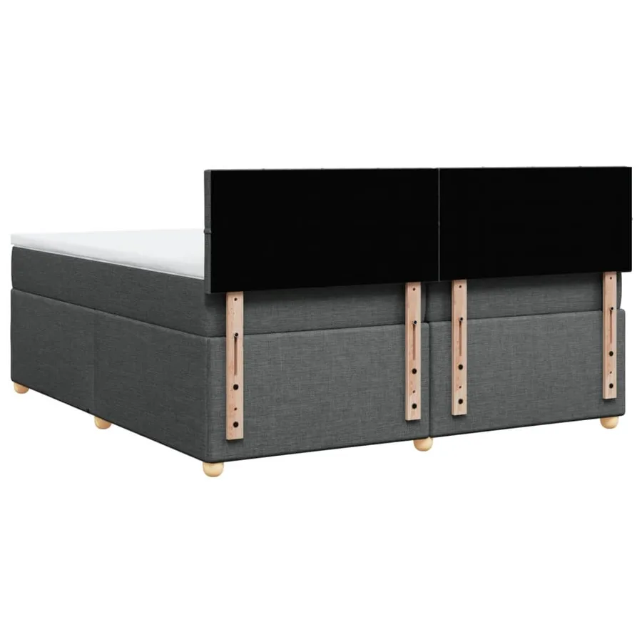 Sommier à lattes de lit avec matelas Gris foncé 200x200cm Tissu - 6