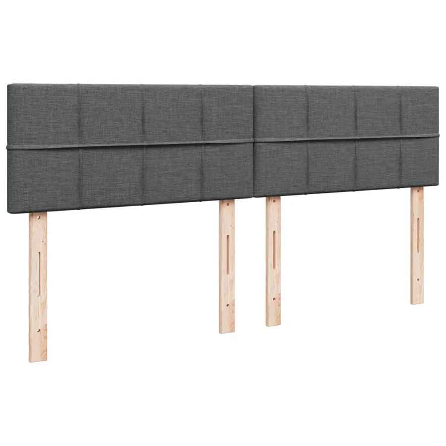 Sommier à lattes de lit avec matelas Gris foncé 200x200cm Tissu - 7