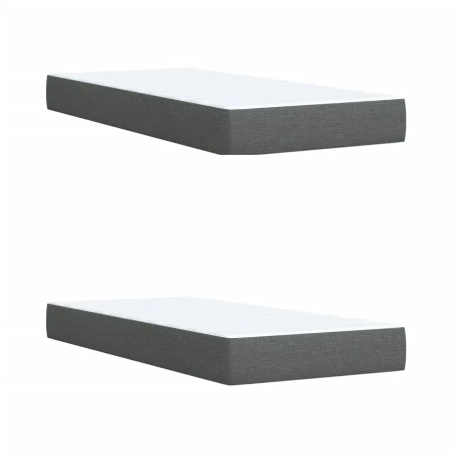 Sommier à lattes de lit avec matelas Gris foncé 200x200cm Tissu - 9