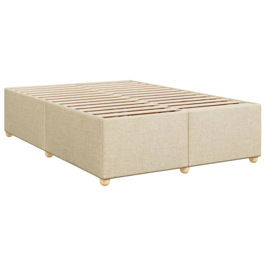 Sommier à lattes de lit avec matelas Crème 160x200 cm Tissu - 7