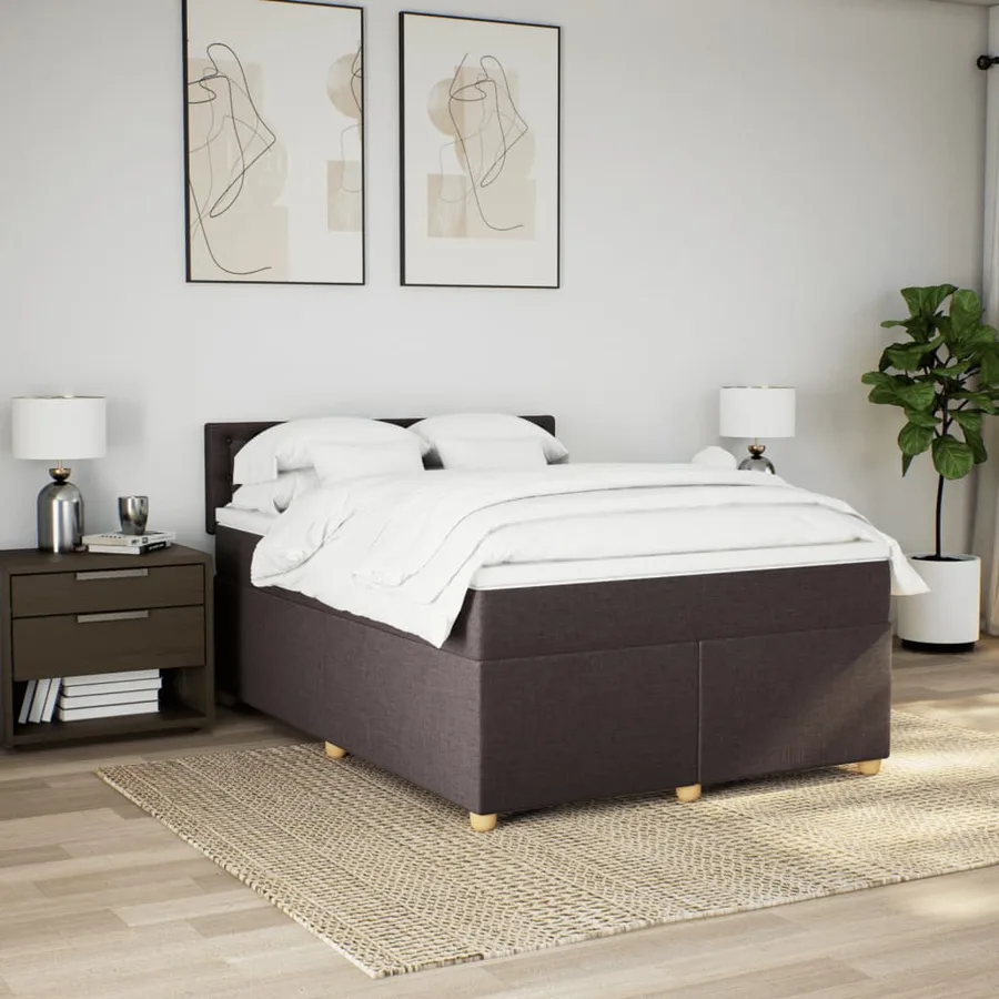 Sommier à lattes de lit avec matelas Marron foncé 160x200 cm - 3