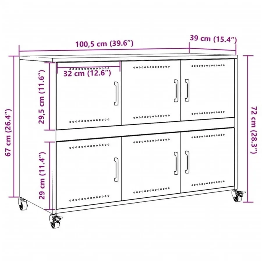 Buffet blanc 100,5x39x72 cm acier - 14
