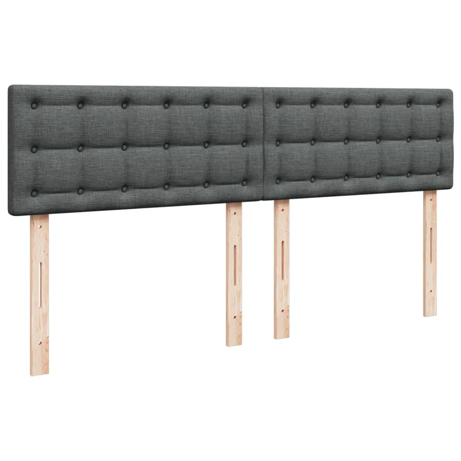 Sommier à lattes de lit avec matelas Gris foncé 180x200cm Tissu - 10