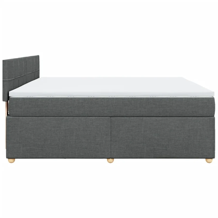 Sommier à lattes de lit avec matelas Gris foncé 180x200cm Tissu - 5