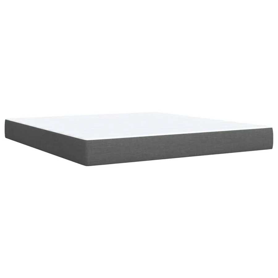 Sommier à lattes de lit avec matelas Gris foncé 180x200cm Tissu - 8