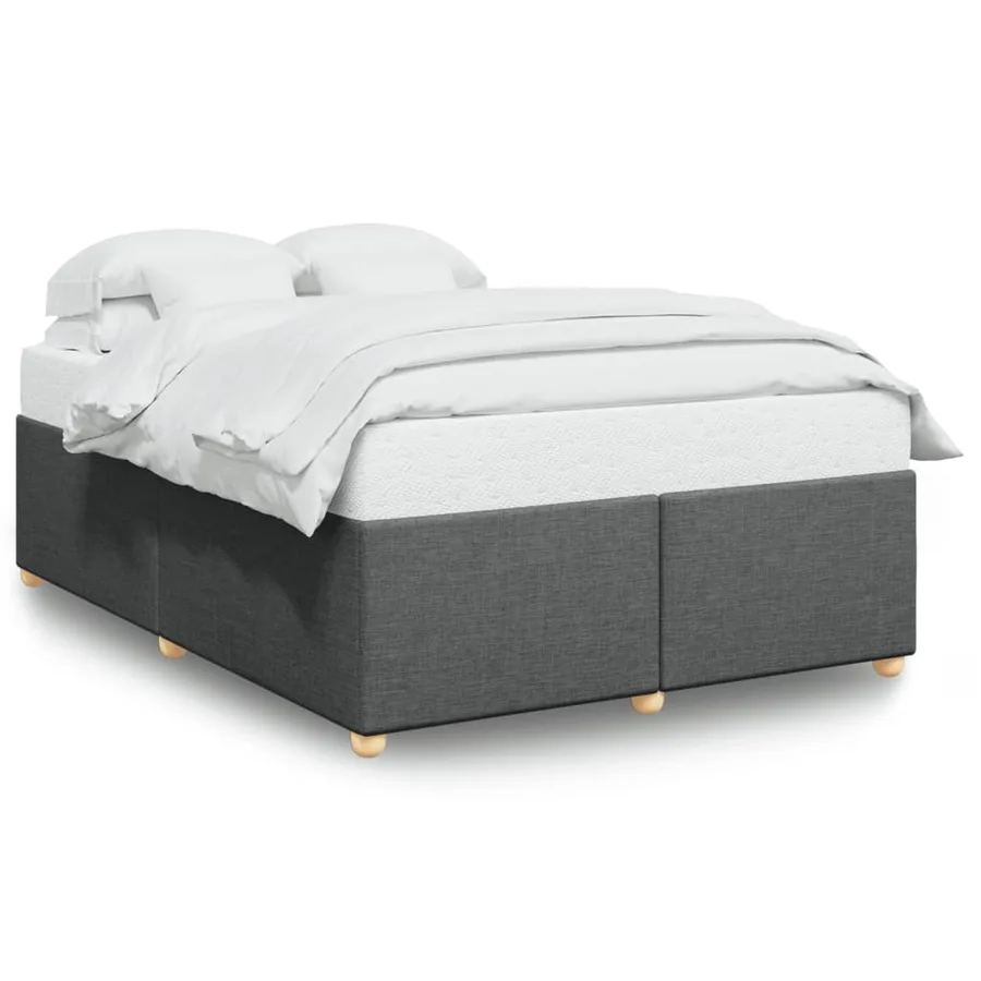 Cadre de lit sans matelas gris foncé 160x200 cm tissu - 2