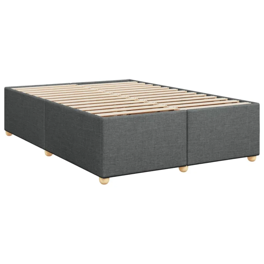 Cadre de lit sans matelas gris foncé 160x200 cm tissu - 3