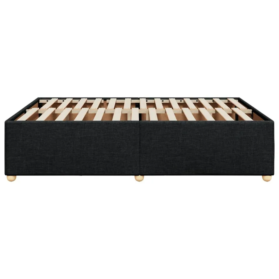 Cadre de lit sans matelas noir 140x190 cm tissu - 5