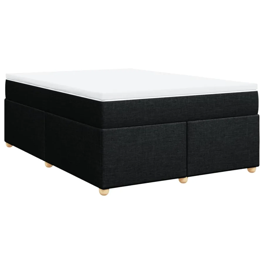 Sommier à lattes de lit avec matelas Noir 140x190 cm Tissu - 2