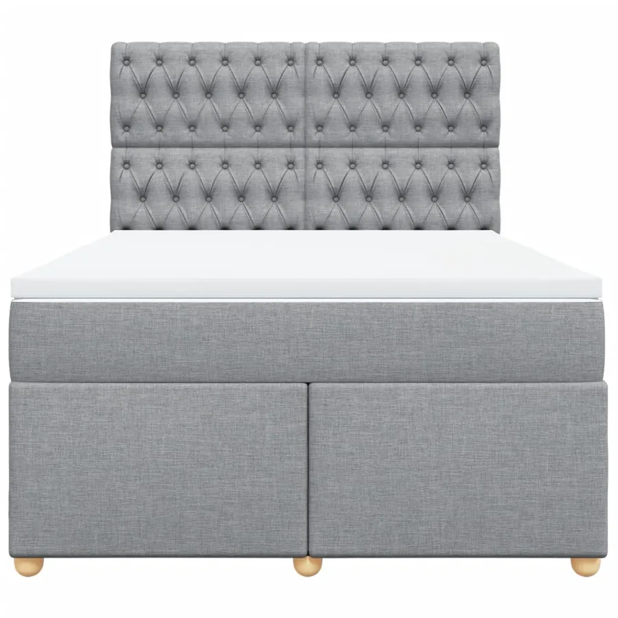 Sommier à lattes de lit avec matelas Gris clair 140x190cm Tissu - 4