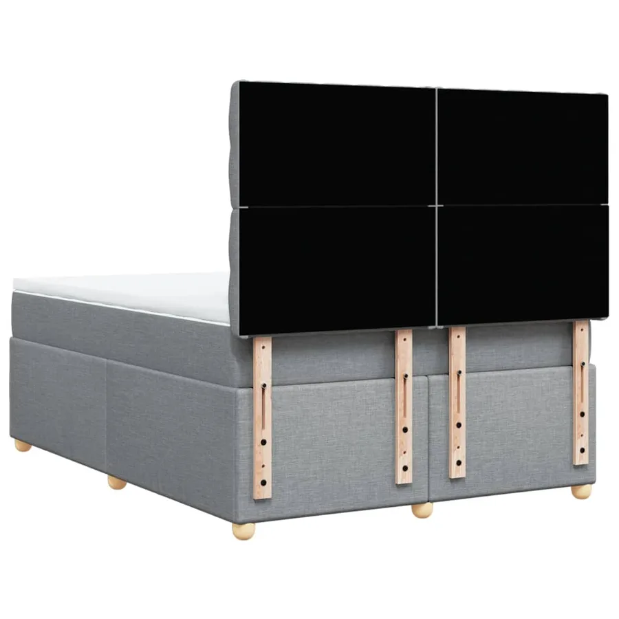Sommier à lattes de lit avec matelas Gris clair 140x190cm Tissu - 6