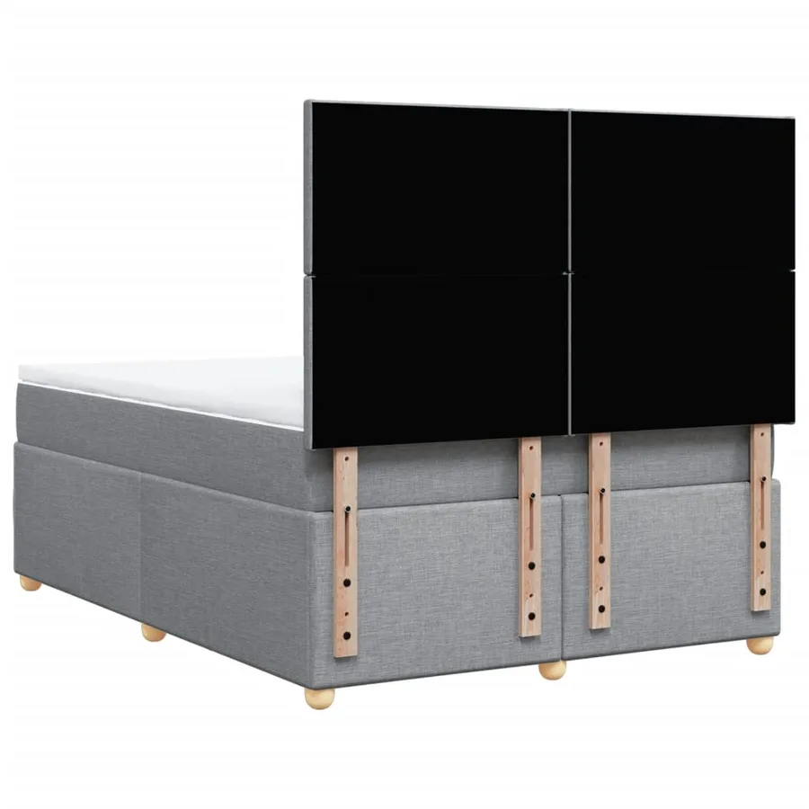 Sommier à lattes de lit avec matelas Gris clair 140x190cm Tissu - 6
