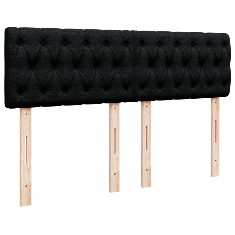 Sommier à lattes de lit avec matelas Noir 140x190 cm Tissu - 10