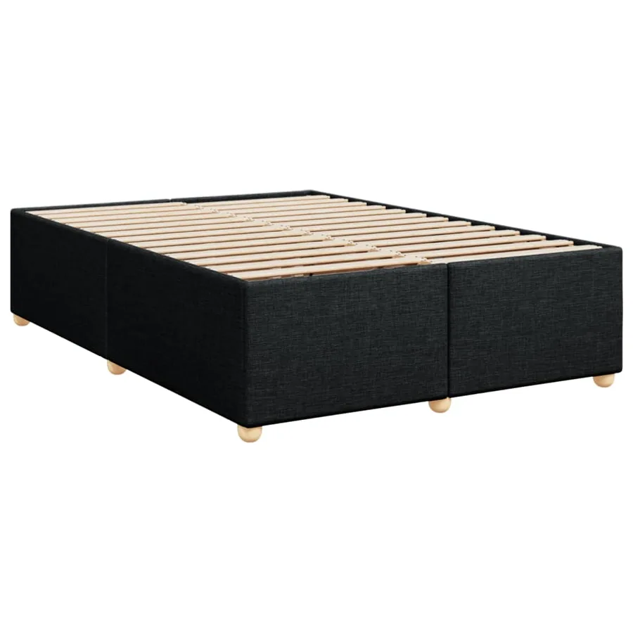 Sommier à lattes de lit avec matelas Noir 140x190 cm Tissu - 7