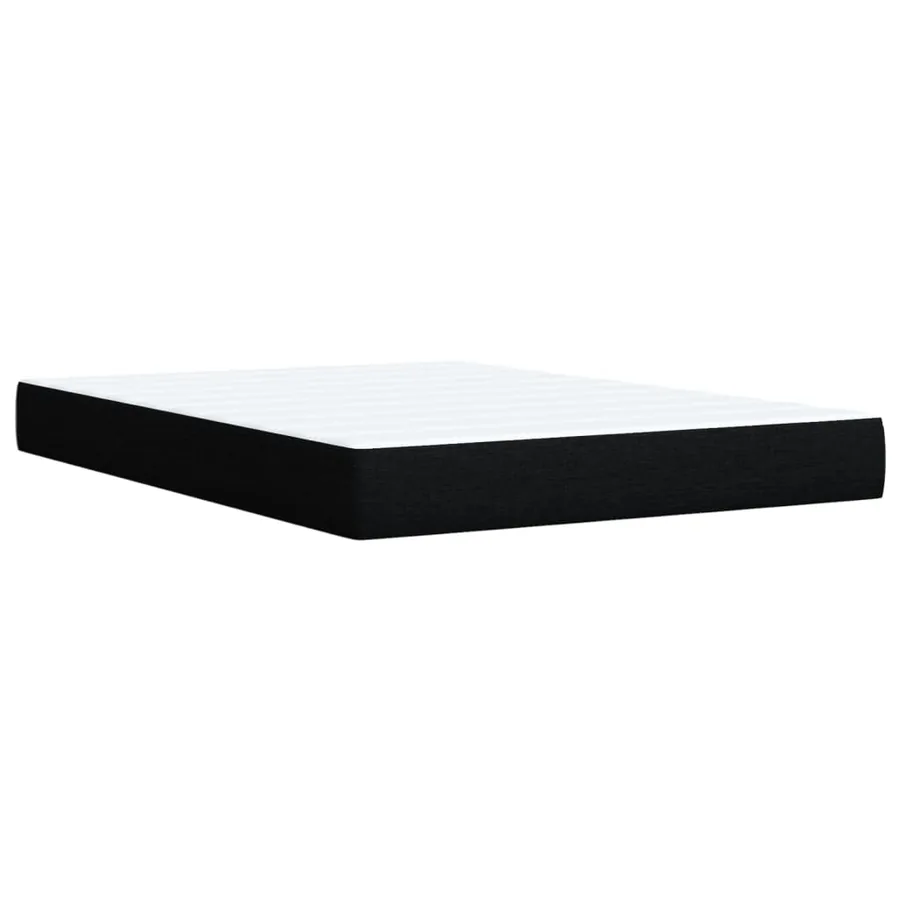 Sommier à lattes de lit avec matelas Noir 140x190 cm Tissu - 8