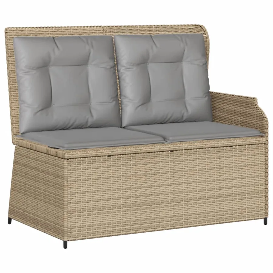 Salon de jardin avec coussins 5 pcs beige résine tressée - 4