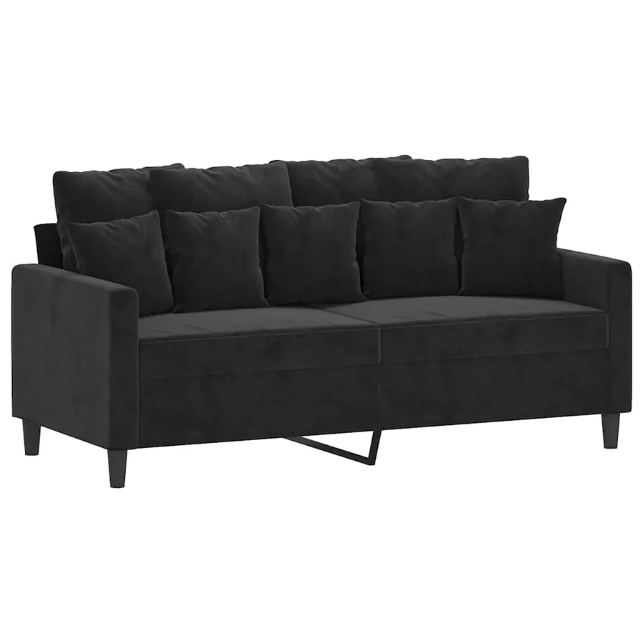 Ensemble de canapés 3 pcs avec coussins Noir Velours - 4