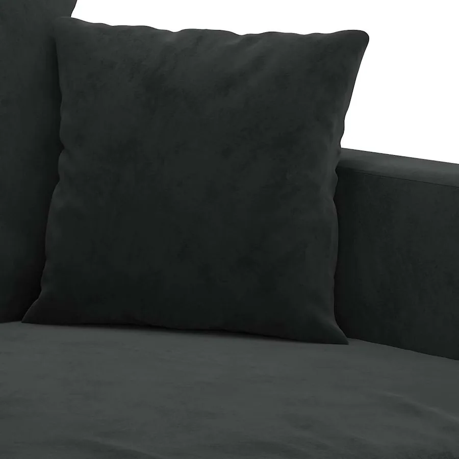 Ensemble de canapés 3 pcs avec coussins Noir Velours - 6