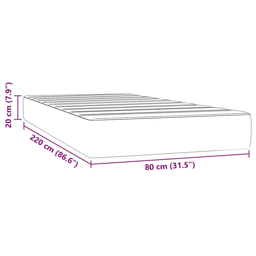 Matelas à ressorts ensachés 80 x 220 cm Noir - 7