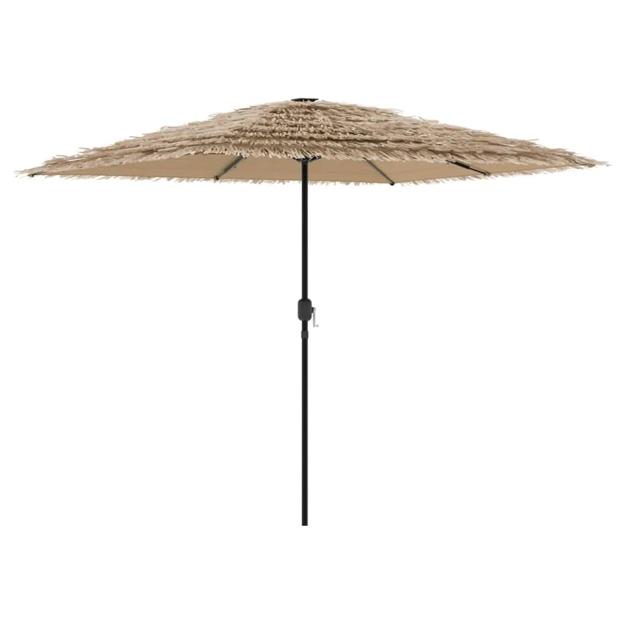 Parasol de jardin avec LED et mât en acier marron 248x248x248cm - 5