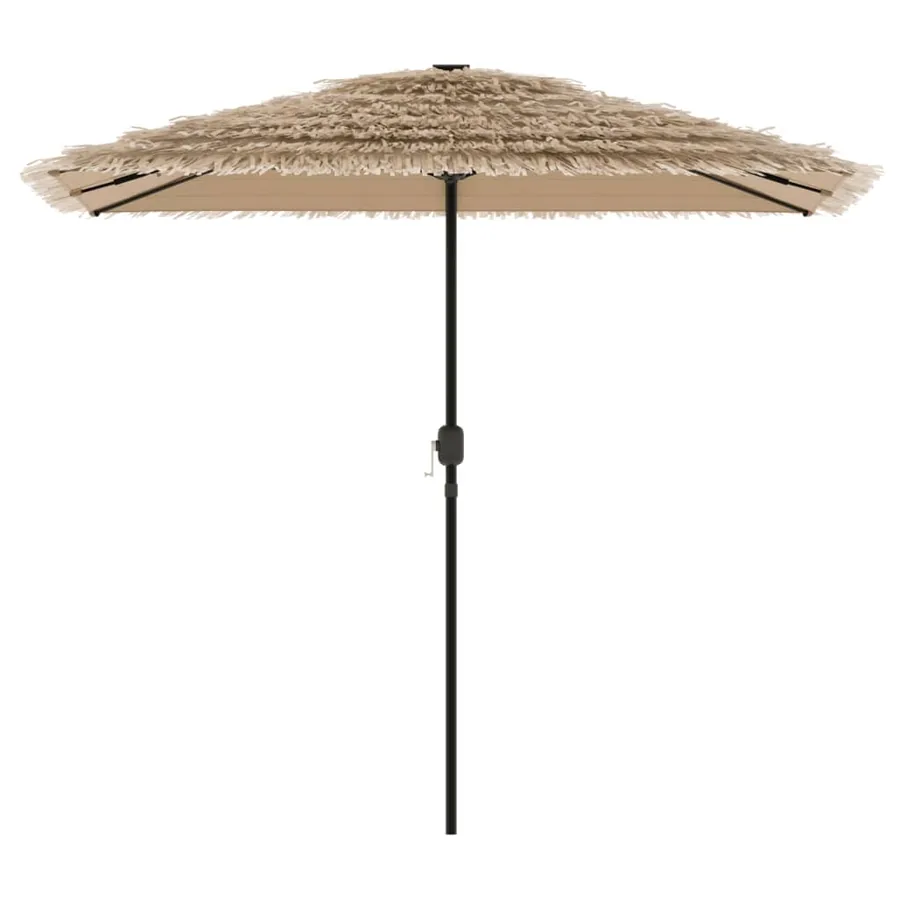 Parasol de jardin avec LED et mât en acier marron 248x248x248cm - 6