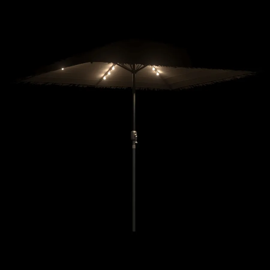 Parasol de jardin avec LED et mât en acier marron 248x248x248cm - 8