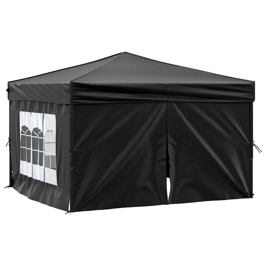 Tente de réception pliable avec parois Noir 3x3 m - 2