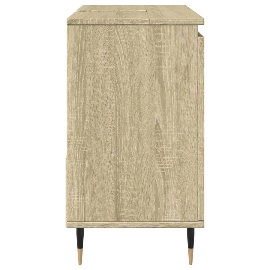 Armoire lavabo de salle de bain chêne sonoma bois d'ingénierie - 4