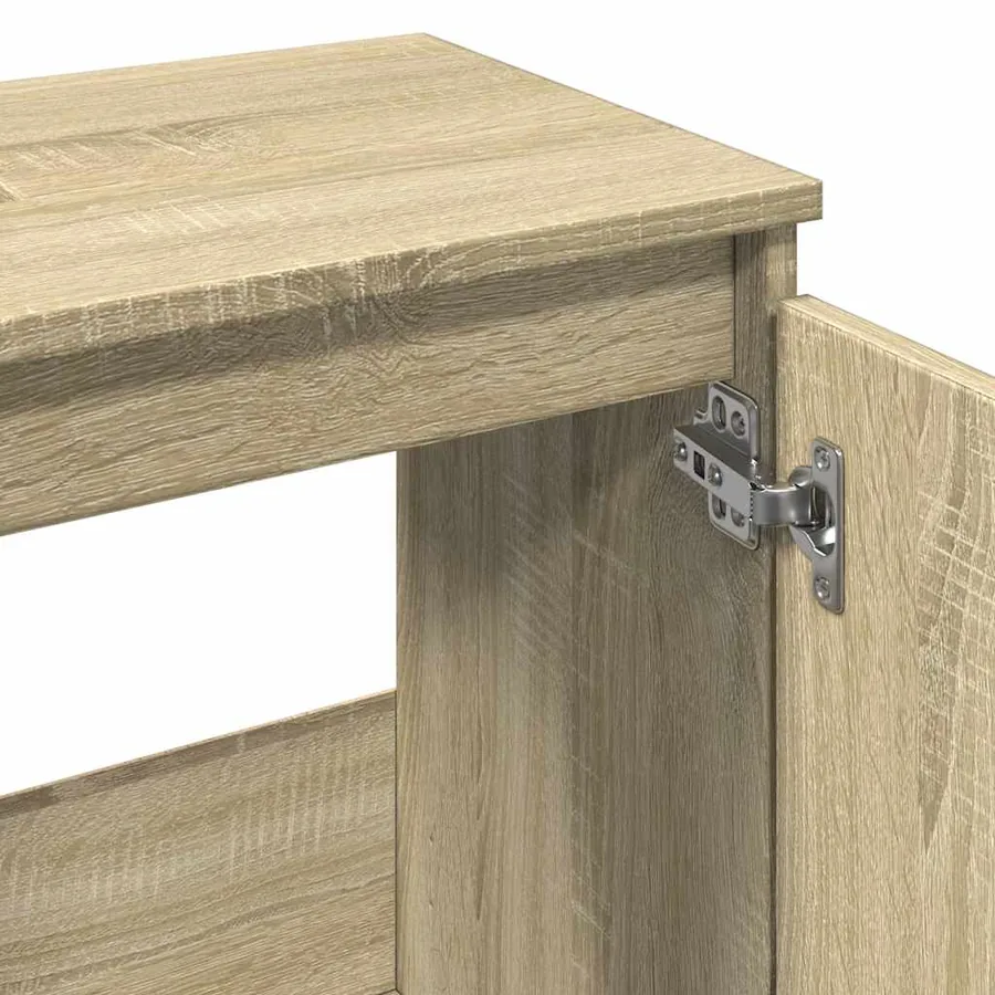 Armoire lavabo de salle de bain chêne sonoma bois d'ingénierie - 8