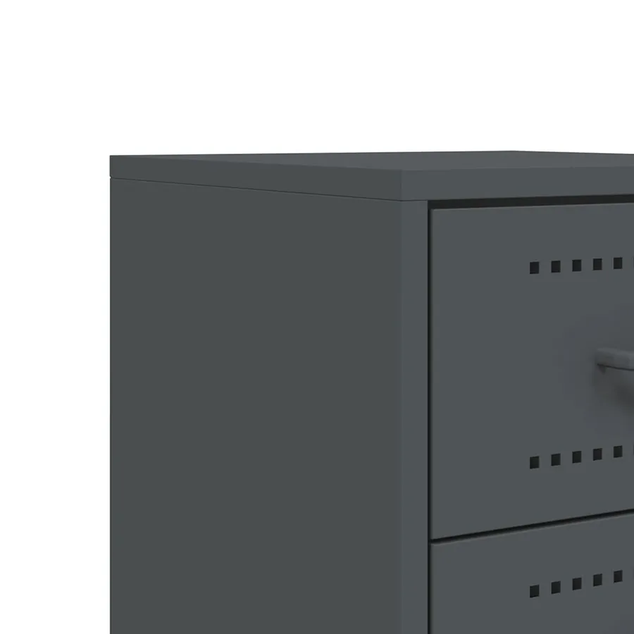 Table de chevet anthracite 36x39x60,5 cm acier - 10