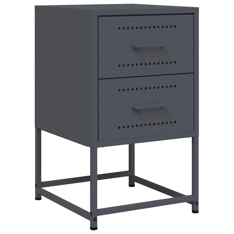 Table de chevet anthracite 36x39x60,5 cm acier - 2