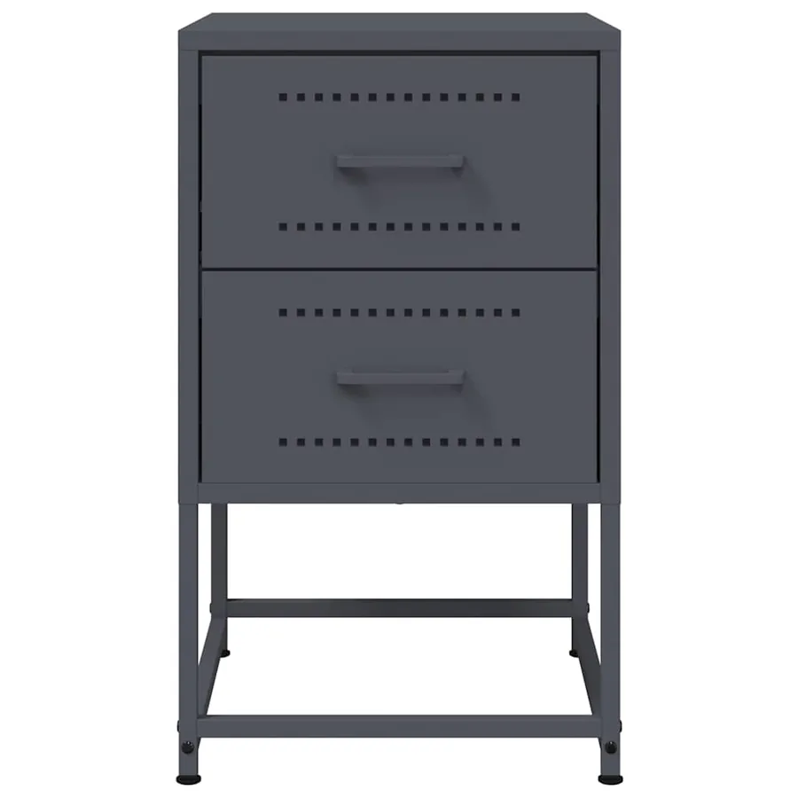 Table de chevet anthracite 36x39x60,5 cm acier - 6